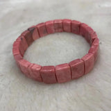 Pink Rhodonite Stone Beads Bracelet Natural Gemstone Bangle DIY Jewelry