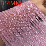 Rose Quartz Coin Faceted Loose Beads 4/6/10mm for Jewelry