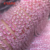 Rose Quartz Coin Faceted Loose Beads 4/6/10mm for Jewelry