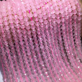 Rose Quartz Roundelle Faceted 8mm Beads for Jewelry Making
