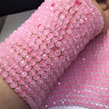 Rose Quartz Roundelle Faceted 8mm Beads for Jewelry Making
