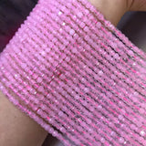 Rose Quartz Square Faceted 2.5/3.5mm Loose Beads for Jewelry Making