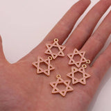 Pink Star of David Charm Hebrew Tehilim Jewish God Bless Shema Blessing Jewelry