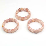 Pink Cherry Agate Square Bracelet 7.5in