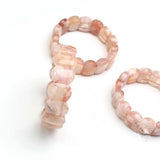 Pink Cherry Agate Square Bracelet 7.5in