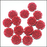 Pink Flower Beads Accessories Double Faces Carving Craft Beads
