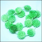 Pink Flower Beads Accessories Double Faces Carving Craft Beads