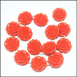 Pink Flower Beads Accessories Double Faces Carving Craft Beads