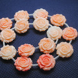 Pink Flower Beads Accessories Double Faces Carving Craft Beads