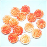 Pink Flower Beads Accessories Double Faces Carving Craft Beads