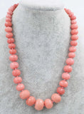 Pink Jade Roundel Faceted 8-20mm Necklace 18inch Beads Nature