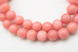 Pink Jade Beads Round 6-12mm Bracelet 7.5 Inch