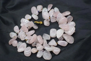 Pink Quartz Baroque Beads 18-Inch Necklace for Women