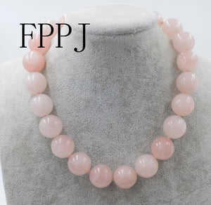 Rose Quartz Round 14mm Necklace Beads