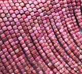 Pink Rhodonite Square Faceted Loose Beads for Jewelry Making