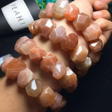 Pink Sunstone Quartz Faceted Baroque Bracelet 7.5in Beads Gemstone