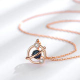 Planet Necklace 925 Sterling Silver Glass Crystal Choker for Women