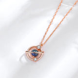 Planet Necklace 925 Sterling Silver Glass Crystal Choker for Women