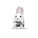 925 Ley Silver Rabbit Shape Pendant Bead for Women Jewelry