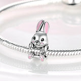 925 Ley Silver Rabbit Shape Pendant Bead for Women Jewelry