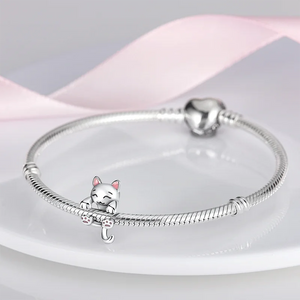925 Silver Small Milk Cat Shape Pendant Charms Beads