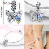 925 Silver Butterfly Enamel Charms for 3mm Bracelet