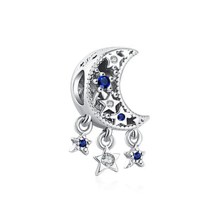 925 Silver Plata Charms Pendant Bracelet Women Galaxy Starry Sky Bead