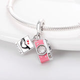 Camera Charm Beads for 925 Silver Bracelets Women DIY Jewelry