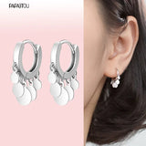 Ley Silver Earrings Heart & Conch Shell Women Jewelry Gift