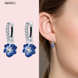 Ley Silver Earrings Heart & Conch Shell Women Jewelry Gift