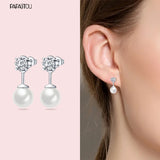 Ley Silver Earrings Heart & Conch Shell Women Jewelry Gift