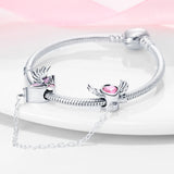 925 Silver Love Bow & Arrow Safety Chain for 3mm Bracelet DIY
