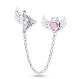 925 Silver Love Bow & Arrow Safety Chain for 3mm Bracelet DIY