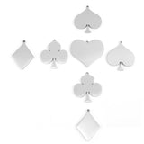 Stainless Steel Spades Poker Cards Pendant Necklace for Men Women
