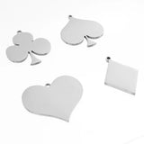 Stainless Steel Spades Poker Cards Pendant Necklace for Men Women
