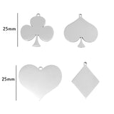 Stainless Steel Spades Poker Cards Pendant Necklace for Men Women