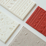 Christmas Reindeer Clay Texture Tiles for DIY Pottery