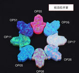 Polymer Impregnated Synthetic Opal Hand Rainbow 11*13mm
