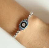 Colorful Evil Eye Adjustable Bracelet Box Chain