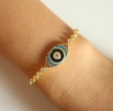 Colorful Evil Eye Adjustable Bracelet Box Chain