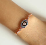 Colorful Evil Eye Adjustable Bracelet Box Chain