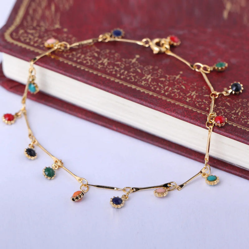 Copper Bracelet Sun Shape Zircon Wristband