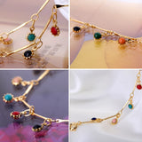 Copper Bracelet Sun Shape Zircon Wristband