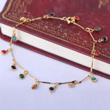 Copper Bracelet Sun Shape Zircon Wristband