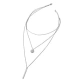Geometric Round Bar Pendant Necklace