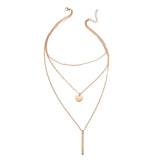 Geometric Round Bar Pendant Necklace