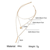 Geometric Round Bar Pendant Necklace