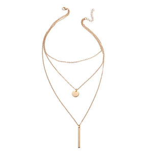 Geometric Round Bar Pendant Necklace