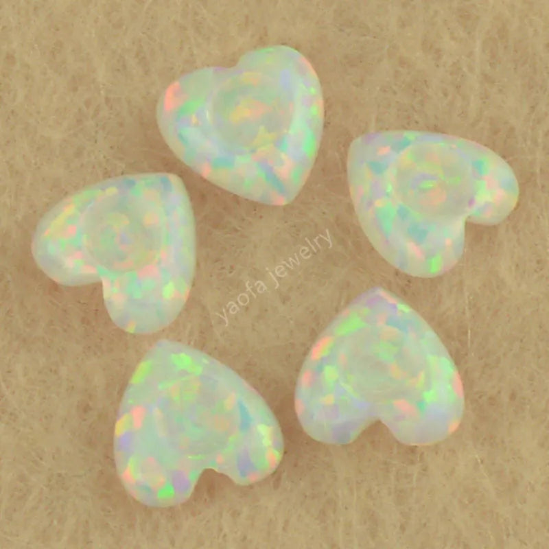 4mm Heart Shape Synthetic Opal Tooth Gem