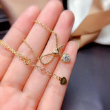 Moisanite Heart Necklace 925 Silver Birthday Year Memento
